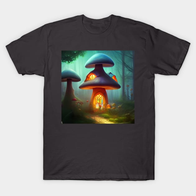 Enchanting Home for Sale (5) - Magic Mushroom House T-Shirt by TheThirdEye